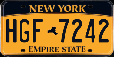 NY license plate HGF7242