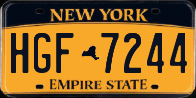 NY license plate HGF7244