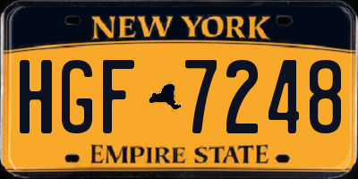 NY license plate HGF7248