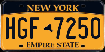 NY license plate HGF7250