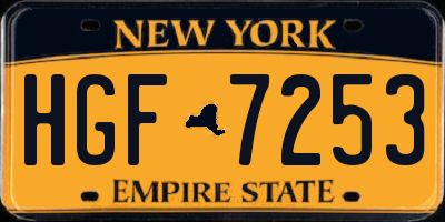 NY license plate HGF7253