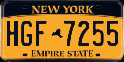 NY license plate HGF7255