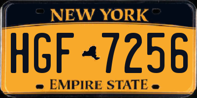 NY license plate HGF7256