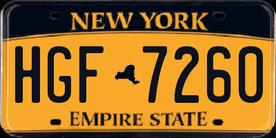 NY license plate HGF7260