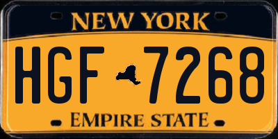 NY license plate HGF7268