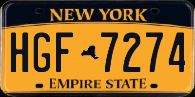 NY license plate HGF7274
