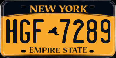 NY license plate HGF7289
