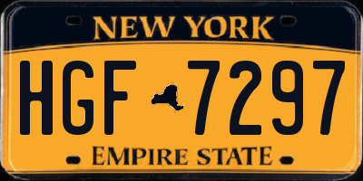 NY license plate HGF7297