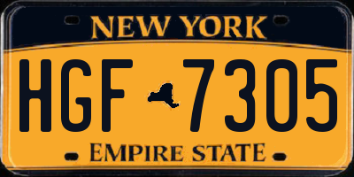 NY license plate HGF7305