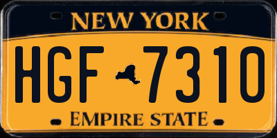 NY license plate HGF7310