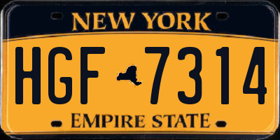 NY license plate HGF7314