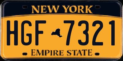 NY license plate HGF7321