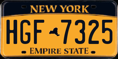 NY license plate HGF7325