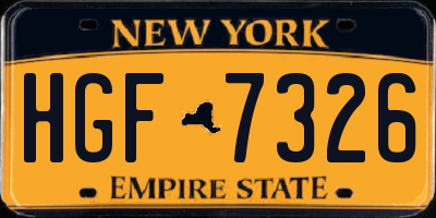 NY license plate HGF7326