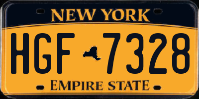 NY license plate HGF7328