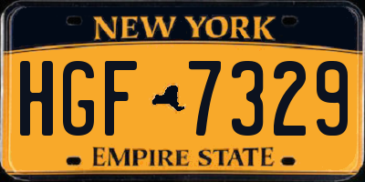 NY license plate HGF7329