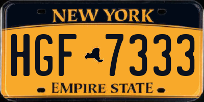 NY license plate HGF7333
