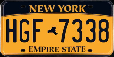 NY license plate HGF7338