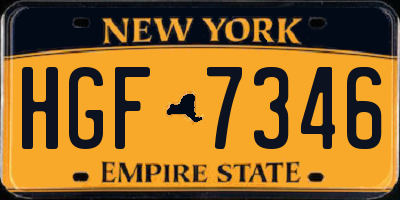 NY license plate HGF7346