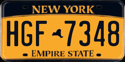NY license plate HGF7348