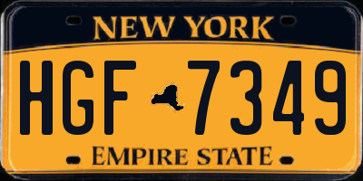 NY license plate HGF7349