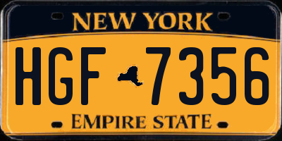 NY license plate HGF7356