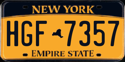 NY license plate HGF7357