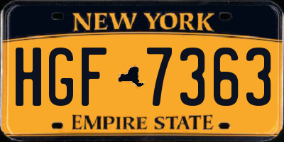 NY license plate HGF7363
