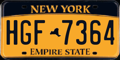NY license plate HGF7364