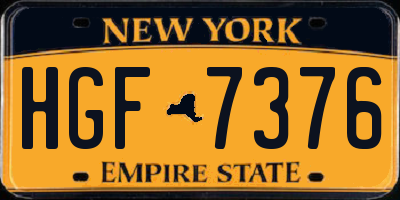 NY license plate HGF7376