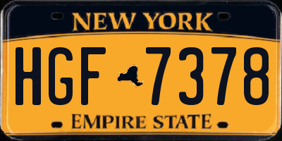 NY license plate HGF7378