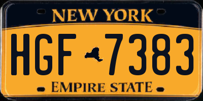 NY license plate HGF7383
