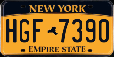 NY license plate HGF7390