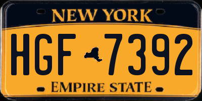 NY license plate HGF7392