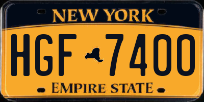 NY license plate HGF7400