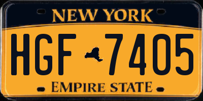 NY license plate HGF7405