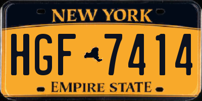 NY license plate HGF7414