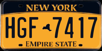 NY license plate HGF7417