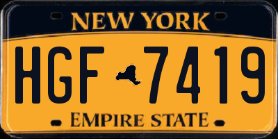 NY license plate HGF7419