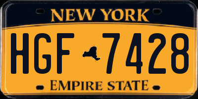 NY license plate HGF7428