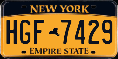NY license plate HGF7429