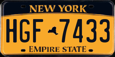 NY license plate HGF7433