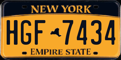 NY license plate HGF7434