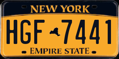 NY license plate HGF7441