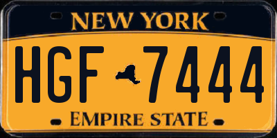 NY license plate HGF7444