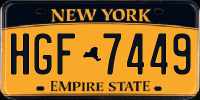 NY license plate HGF7449