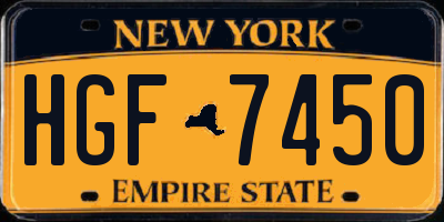 NY license plate HGF7450