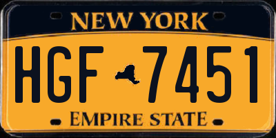 NY license plate HGF7451