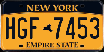 NY license plate HGF7453