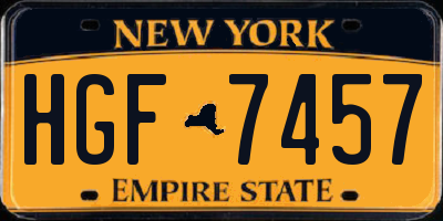 NY license plate HGF7457